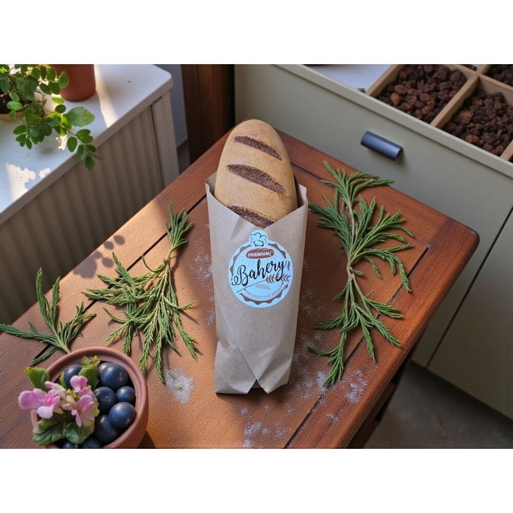 New FAKE Bakery Holiday Butter French Bread Basket Decorative Decor